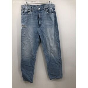 Etica Baggy Jeans Distressed Women's 32 Blue Casual
